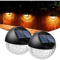 Hiasdfls - led Solar Wandleuchte Außenleuchte Wasserdicht IP65 Warmweißes Licht, Wandbeleuchtung Dekorative Außenlampe für Gartenzaun Terrasse von HIASDFLS