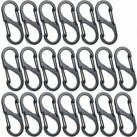 Mini s Form Karabinerhaken Aluminiumlegierung Karabiner 8 Formen Langlebig Leicht Wasserdicht Doppelschlaufe, für Zuhause, Outdoor Wandern, Angeln, von HIASDFLS