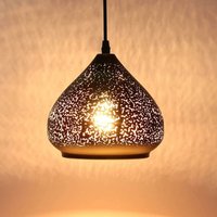 Hiasdfls - Pendelleuchte Schwarz und Gold Metall perforiert Design Kronleuchter Retro Vintage Industrial Indoor E27 für Wohnzimmer Schlafzimmer von HIASDFLS