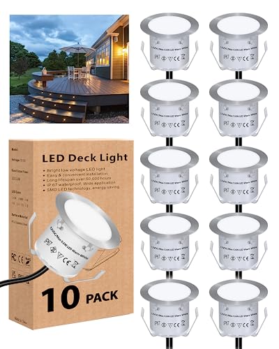 HIBOITEC 10er Set Einbaustrahler, Terrassen LED Außen Ø32mm 0.6W IP67 Wasserdicht Bodeneinbauleuchten, für Küche Garten Gehweg Holzbrücke Warmweiß HIBOITEC 10er Set Einbaustrahler, Terrassen LED Außen Ø32mm 0.6W IP67 Wasserdicht Bodeneinbauleuchten, für Küche Garten Gehweg Holzbrücke Warmweiß von HIBOITEC