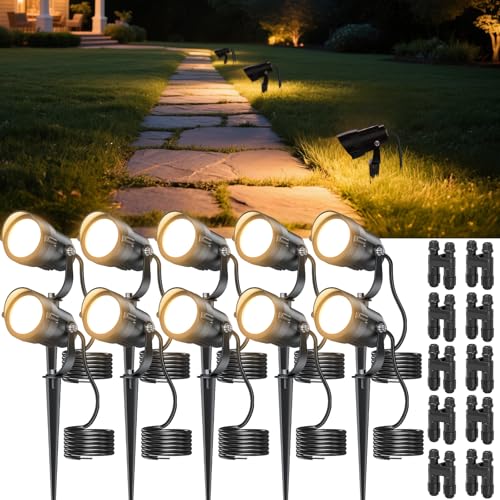 HIBOITEC 10 Stück Gartenbeleuchtung LED Warmweiß mit Kabelverbinder, 12W Gartenbeleuchtung Gartenleuchte Landscape LED IP65 Wasserdicht LEDs Gartenlampe Spot Strahler Außen Außenbeleuchtung HIBOITEC 10 Stück Gartenbeleuchtung LED Warmweiß mit Kabelverbinder, 12W Gartenbeleuchtung Gartenleuchte Landscape LED IP65 Wasserdicht LEDs Gartenlampe Spot Strahler Außen Außenbeleuchtung von HIBOITEC