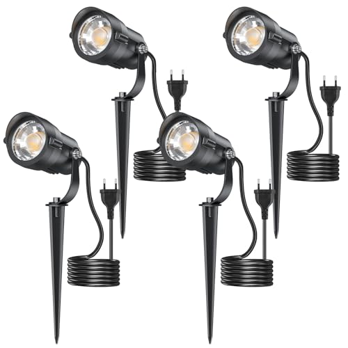 HIBOITEC 12W Gartenstrahler für Draußen Strom, 4 Stück Wasserdichte Gartenbeleuchtung mit Erdspieß 1,5 m Stecker, 2700K Warmweiß Led Gartenleuchte Aussen für Hof, Gehweg, Garten, Terrasse, Wegen HIBOITEC 12W Gartenstrahler für Draußen Strom, 4 Stück Wasserdichte Gartenbeleuchtung mit Erdspieß 1,5 m Stecker, 2700K Warmweiß Led Gartenleuchte Aussen für Hof, Gehweg, Garten, Terrasse, Wegen von HIBOITEC