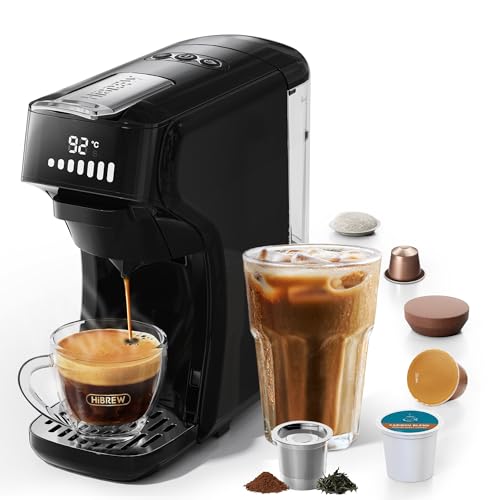 HIBREW H1B - Programmable Pod Coffee Machine 6in1, Hot/Cold Espresso Coffee Maker Adjustable Temperature and Cup Volume von HIBREW