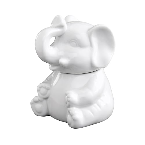 HIC Harold Import Co. Harold Import Co. Zuckerdose Elefant, Porzellan, weiß, Standard von HIC