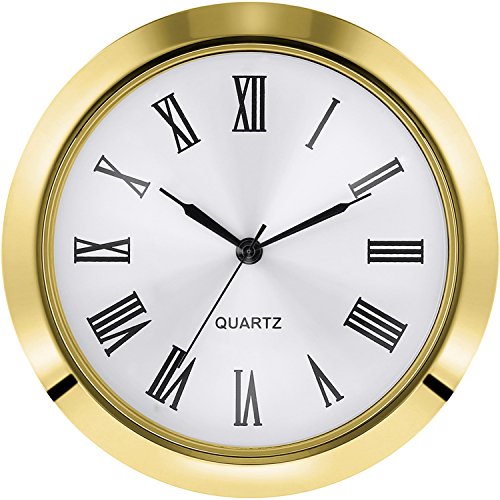HICARER 45 mm (45 Zoll) Clock Insert Fit Durchmesser (40 mm) Loch, Römische Ziffern (Goldene Lünette) von HICARER