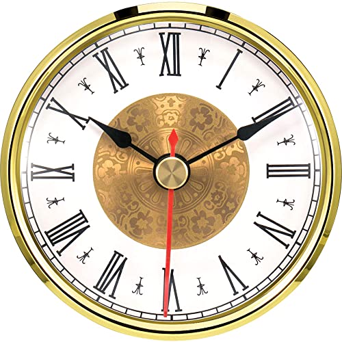 Hicarer 80 mm (3 – 1/8 Zoll) Quarz-Uhrwerk, Goldbesatz, rote Sekunde Hand, römische Ziffern, Quarzuhrwerk von HICARER