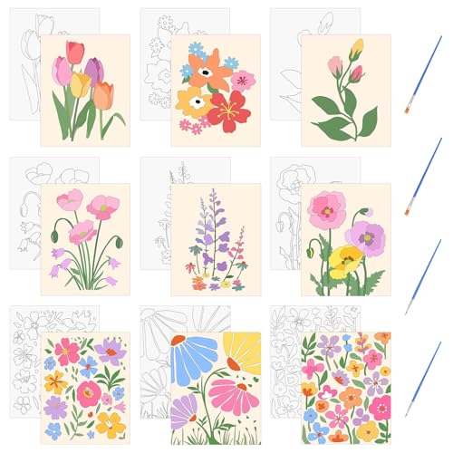 HICOHAND Vorgedruckte Leinwände 9 PCS 7.87 * 9.84 Blumenthema Ohne Rahmen Vorgezeichnete Leinwand Vorskizzierte Leinwand Zum Malen Für Partys Für Erwachsene HICOHAND Vorgedruckte Leinwände 9 PCS 7.87 * 9.84 Blumenthema Ohne Rahmen Vorgezeichnete Leinwand Vorskizzierte Leinwand Zum Malen Für Partys Für Erwachsene von HICOHAND