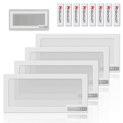 HIDAMAZY Boden-Lüftungsabdeckungen, 30.5x14cm Magnetische Bodenregister Lüftungsgitter Lüftungsabdeckung für Boden, Zuhause, Decke, Lüftungsschlitz Lüftungsfilter Abdeckung (Weiß, 4 Stü) von HIDAMAZY