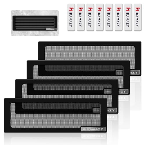 HIDAMAZY Lüftungsgitter Abdeckung, 30.5x10.2cm Magnetisches Rechteckig Bodenregister, Heizung und Kühlergitter Lüftungsabdeckung Für Boden, Zuhause, Decke, Lüftungsschlitz(Schwarz, 4 Stü) von HIDAMAZY