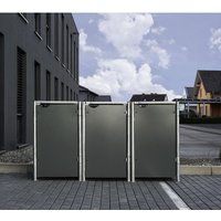 Hide Mülltonnenbox, 209 x 115 x 81 cm (BxHxT), 240 Liter - grau von Hide