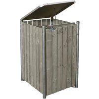Hide Mülltonnenbox, aus Holz, 70x115x81cm (BxHxT), 240 Liter - braun von Hide