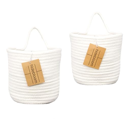 HIDEBLOOM | Hängekorb | 2er Set - 16x16 cm- Weiß | aus Baumwolle | Hängeaufbewahrung | Aufbewahrungskorb Bad Organizer | Hängeorganizer | Übertopf Korb geflochten | Wandkorb | Stoffkorb HIDEBLOOM | Hängekorb | 2er Set - 16x16 cm- Weiß | aus Baumwolle | Hängeaufbewahrung | Aufbewahrungskorb Bad Organizer | Hängeorganizer | Übertopf Korb geflochten | Wandkorb | Stoffkorb von HIDEBLOOM