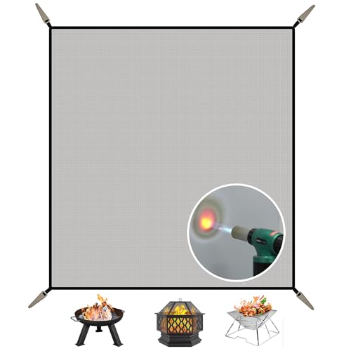 100x120cm Feuerfeste Unterlage Garten Feuerstelle Grillmatten Feuerschale Matte Feuerfeste BBQ Matte für Boden Terrasse Deck Rasen Camping von HIDEWALKER