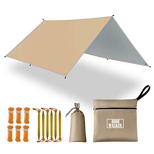 3x3m Hängematte Tarp Wasserdicht Zeltplane Ultraleicht Camping Plane Regenplane Picknick Zelt Matte Outdoor Survival Ausrüstung von HIDEWALKER