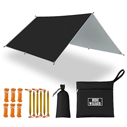 3x3m Hängematte Tarp Wasserdicht Zeltplane Ultraleicht Camping Plane Regenplane Picknick Zelt Matte Outdoor Survival Ausrüstung von HIDEWALKER