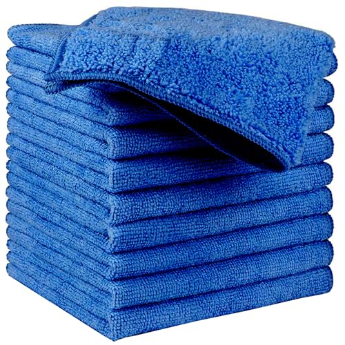 HIDMD Mikrofasertücher Geschirrtücher Haushalts handtücher Super saugfähig Mikrofaser Reinigungstücher Geschirrtücher Mehrzweck 30cm x 30cm 10 Stück Blau von HIDMD