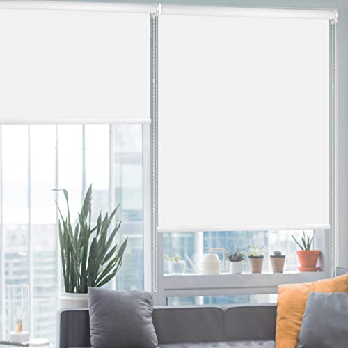 HIDODO Thermo Rollo Fensterrollos Verdunklungsrollos für Fenster UV Schutz Stoffrollos für Zuhause Büro Schlafzimmer Küche und Tür 91x183cm Weiß von HIDODO