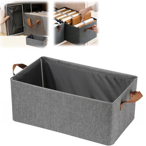 Cation Multi-Functional Folding Wardrobe, Closet Clothes Organizer with Handle, Closet Shelf Fabric Storage Box Steel Frame, Stackable Shelf Storage Baskets Foldable Wardrobe Storage Box (Gray) von HIDRUO
