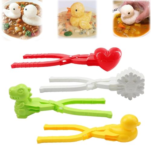 HIDRUO Duck Rice Mold, Rice Ball Mold, Rice Duck Mold DIY Sushi Molds Animal Rice Tool, Animal Shapes Sushi Mold (A-4PCS) von HIDRUO