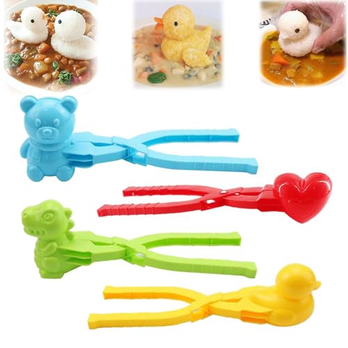 HIDRUO Duck Rice Mold, Rice Ball Mold, Rice Duck Mold DIY Sushi Molds Animal Rice Tool, Animal Shapes Sushi Mold (D-4PCS) von HIDRUO