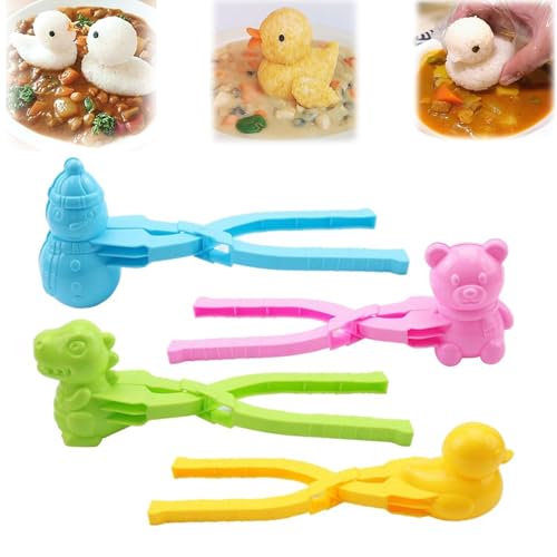 HIDRUO Duck Rice Mold, Rice Ball Mold, Rice Duck Mold DIY Sushi Molds Animal Rice Tool, Animal Shapes Sushi Mold (E-4PCS) von HIDRUO