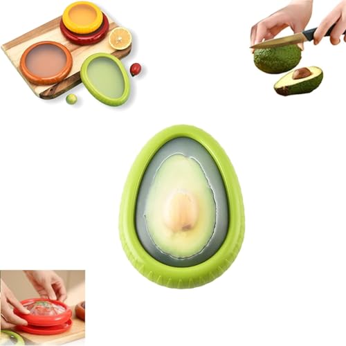 HIDRUO Silicone Fruit Storage Box, Silicone Fruit Storage Containers, Fruit And Vegetable Anti-Oxidation Storage Box, Reusable Fruit Vegetable Containers for Fridge Keep Fresh (Green) von HIDRUO