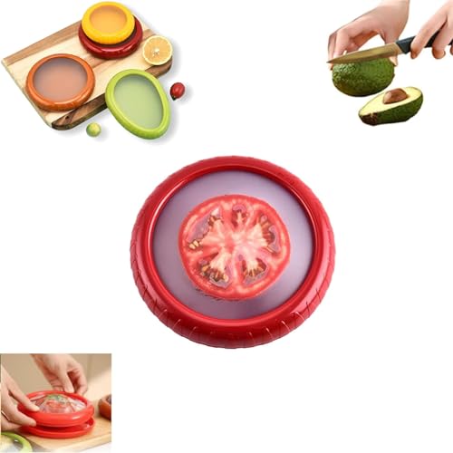 HIDRUO Silicone Fruit Storage Box, Silicone Fruit Storage Containers, Fruit And Vegetable Anti-Oxidation Storage Box, Reusable Fruit Vegetable Containers for Fridge Keep Fresh (Red) von HIDRUO