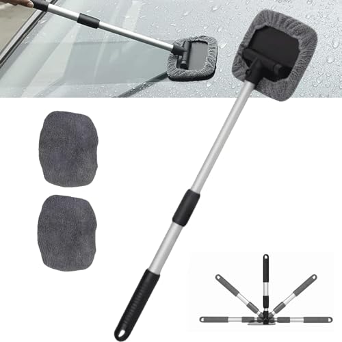 HIDRUO Windshield Window Cleaner Tool, Windshield Wow Magnetic Car Window Cleaner, Expandable Car Window Cleaner Inside with 2 Reusable Microfiber Pads (1 Set) von HIDRUO