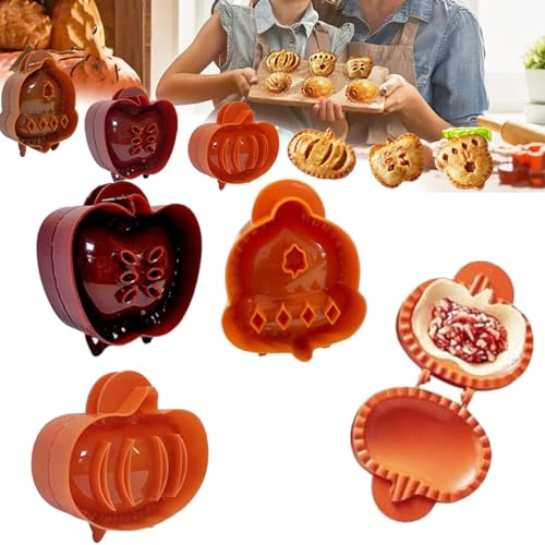 Mini Pie Molds, Mini Apple Pie Molds, Minis Pies Mold for Baking, Dough Presser Piess Mold, Party Potluck Hand Pies, Fall Apple Pumpkin and Acorn Shapes Pocket Maker (3 Pcs) von HIDRUO