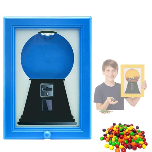 Picture Frame Candy Dispenser, Candy Dispenser, Gumball Machine in a Frame, for Candies, Nuts, Dog & Cat Treats, Hang on Wall, Stand on Table, Birthday &for All Ages (Blue) von HIDRUO