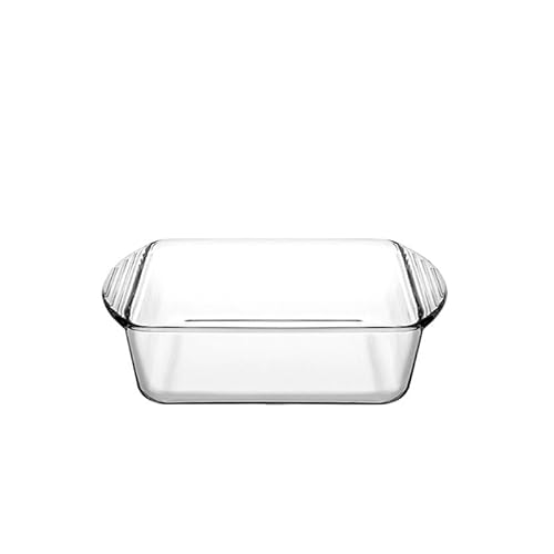 1 Pc 1040 ml/1320 ml Haushalt Borosilikatglas Backformen Hohe Temperatur Widerstand Backen Pan for Mikrowelle Salat platte (Color : Transparent 1040ml) von HIFFEY