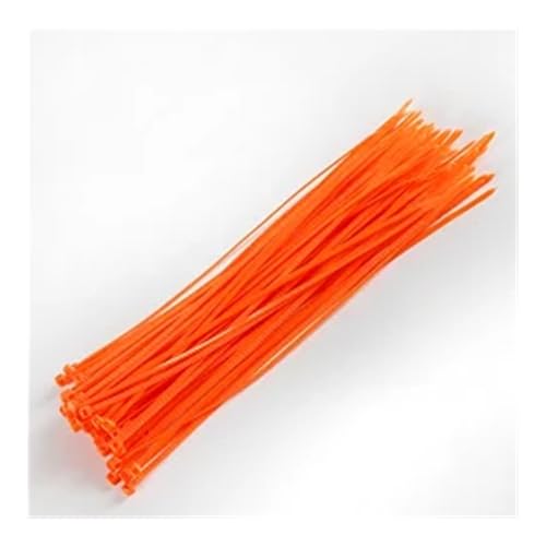 100 Stück 3/4 x 100/150/200 selbstsichernde Nylon-Kabelbinder, Kunststoff-Kabelbinder, Drahtbindung, Wickelbänder, DIY-Kabelbefestigung, Organizer, bunt (Color : Orange, Size : 3x150mm) von HIFFEY