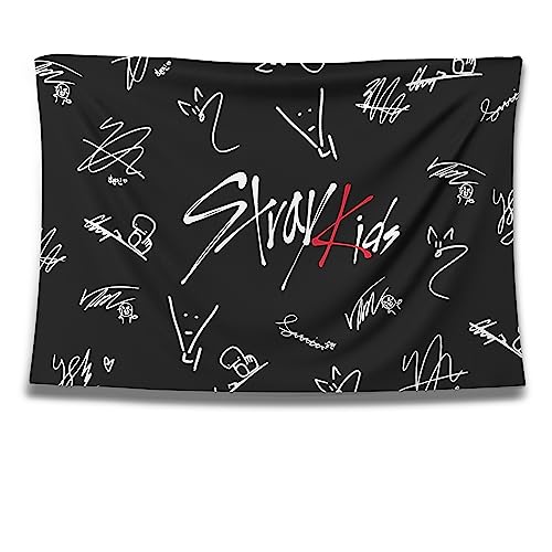 Kpop Stray Kids Tapisserie, 152 x 101 cm, Kpop Merch, Wandkunst für Schlafzimmer, Dekor, Tapisserie, Banner für Wohnheim, Dekoration, Schlafzimmer, Wohnzimmer, Wohnung, Bang Chan Lee Know Changbin von HIFFEY