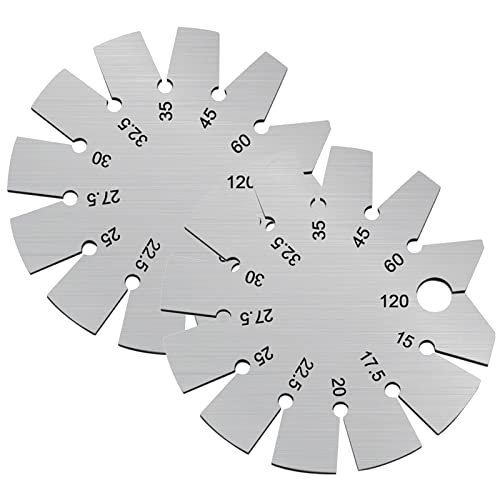 2 Stück Edelstahl Winkelmesser Vollkreis Winkelmessung Winkel Anzeige Fasenlehre Runde Form Winkellehre 15-120 Grad für Holzarbeiten Heimarbeit Handwerker von hifrom