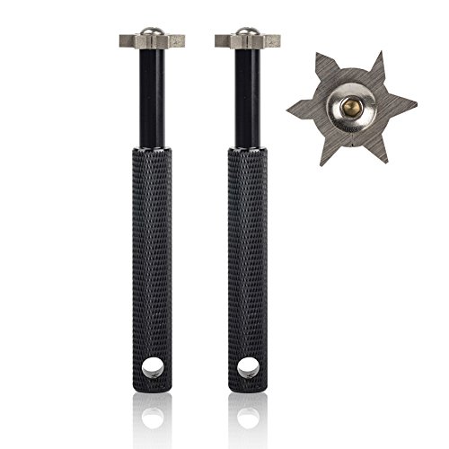 HIFROM Rillenschärfer mit 6 Köpfen â€“ Golfschläger-Rillenschärfer und Reiniger für alle Eisen, Pitching Sand Lob Gap und Approach Wedges und Utility Clubs (2 schwarz) von HIFROM