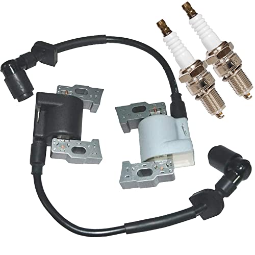 HIFROM Left and Right Ignition Coil with Spark Plug Kit Compatible with Honda GX610 GX620 GX670 GX610K1 GX610U1 18HP 20HP 24HP Engines Replace 30500-ZJ1-013 30500-ZJ1-023 von hifrom