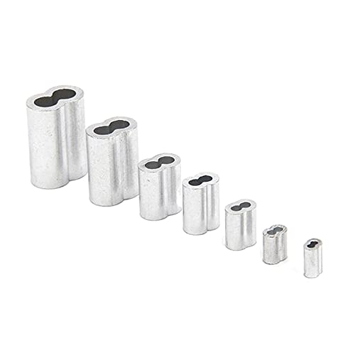 Aluminium-Crimp-Schlaufenhülsenklammern, Doppelloch-Aluminium-Kabelcrimps, mehrere Größen, 273 Stück(1.5mmX50pcs) von HIFRQVVC