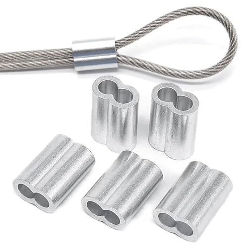 Aluminium-Hülsenklemmen, Drahtseilklemmen Doppelloch M1-M12 Aluminium 8-Form Kabel Crimphülse Aderendhülsen(2Pcs M8) von HIFRQVVC