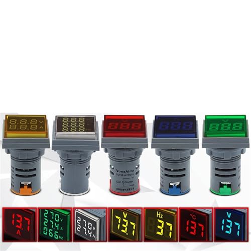 Digitale Spannungsanzeige, AD16 AC DC Voltmeter Amperemeter Stromtester mit LED Digitalanzeige Multicolor(Green,AC-Voltmeter) von HIFRQVVC