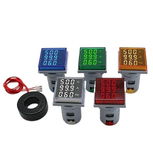 Digitale Spannungsanzeige, Auto Range LED Digital Multimeter Mit Hz AC/DC 60-500V 1-100A Signal Lichter Multicolor(Red) von HIFRQVVC