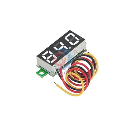 Digitale Spannungsanzeige, DC LED Digital Voltmeter 0-100V 2,5-30V Spannungstester 0,28 Zoll Multicolor(Dc 0-100v White) von HIFRQVVC