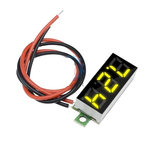 Digitale Spannungsanzeige, DC LED Digital Voltmeter 0-100V 2,5-30V Spannungstester 0,28 Zoll Multicolor(Dc 2.5-30v Yellow) von HIFRQVVC
