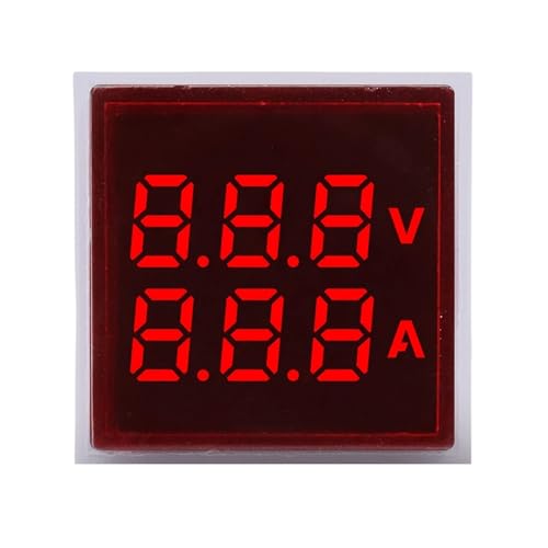 Digitale Spannungsanzeige, Digital Voltmeter Amperemeter 22mm AC 24-500V 0-100A LED Doppelanzeige Mehrfarbig(Red) von HIFRQVVC