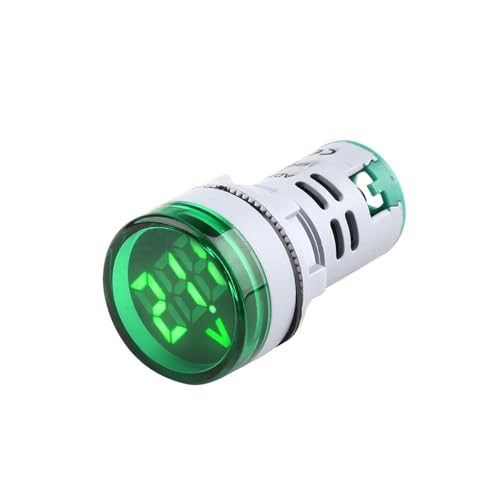 Digitale Spannungsanzeige, Mini Digital Voltmeter DC 6-100V Spannungstester 22mm rund mehrfarbig(Green) von HIFRQVVC