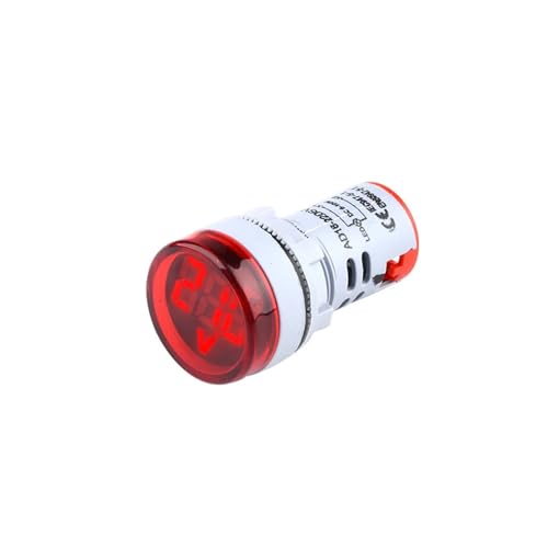 Digitale Spannungsanzeige, Mini Digital Voltmeter DC 6-100V Spannungstester 22mm rund mehrfarbig(Red) von HIFRQVVC