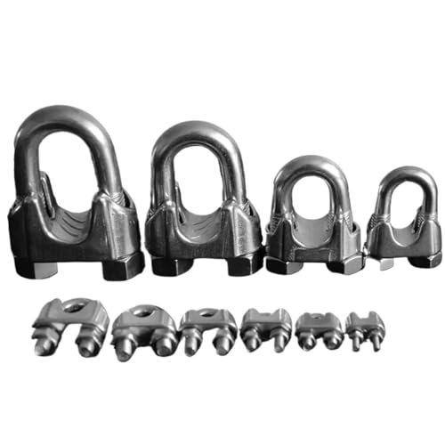 Drahtseilklemme Kabelklemme, Kabelklemmen vom Typ U aus Edelstahl 304, 5er-Pack, mehrere Größen(M5) von HIFRQVVC