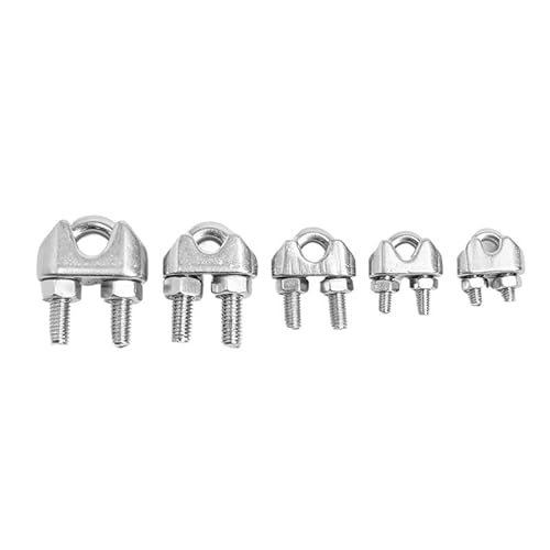 Drahtseilklemme Kabelklemme, U-Typ-Drahtklemmen for Kabel 316 Edelstahl Packung mit 5 M2-M20(M18) von HIFRQVVC