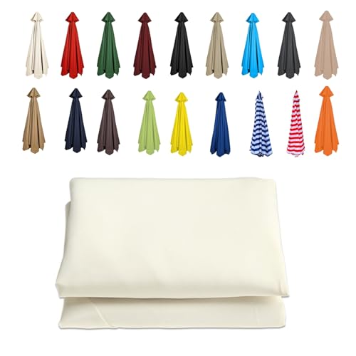 Garten-Sonnenschirmbezüge, Marktschirm-Ersatzdach for 6–8 Streben, 200–350 cm, Mehrfarbig(Beige,6 RIBS/200CM(6.5FT)) von HIFRQVVC