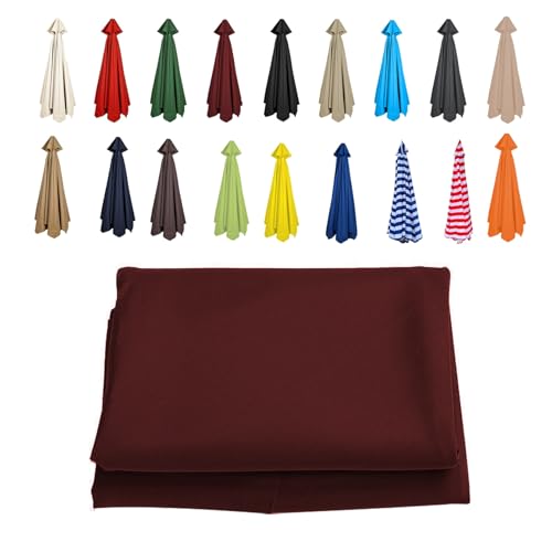 Garten-Sonnenschirmbezüge, Marktschirm-Ersatzdach for 6–8 Streben, 200–350 cm, Mehrfarbig(Burgundy,8 RIBS/230CM(7.5FT)) von HIFRQVVC