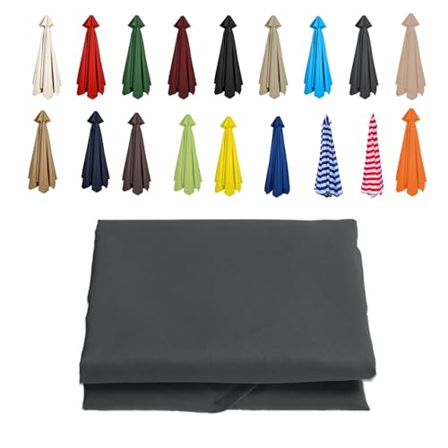 Garten-Sonnenschirmbezüge, Marktschirm-Ersatzdach for 6–8 Streben, 200–350 cm, Mehrfarbig(Grey,8 RIBS/250CM(8.2FT)) von HIFRQVVC